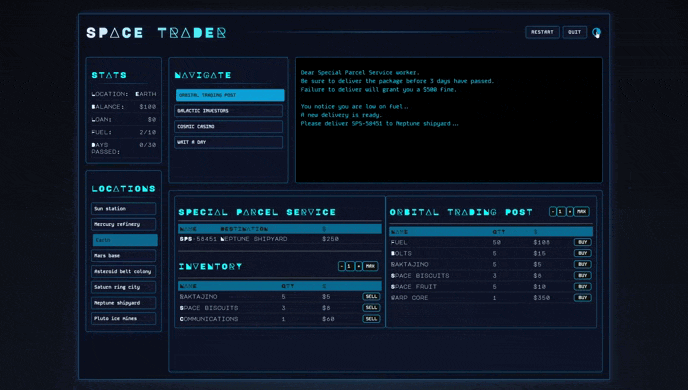 Ruimtegevecht in Space Trader